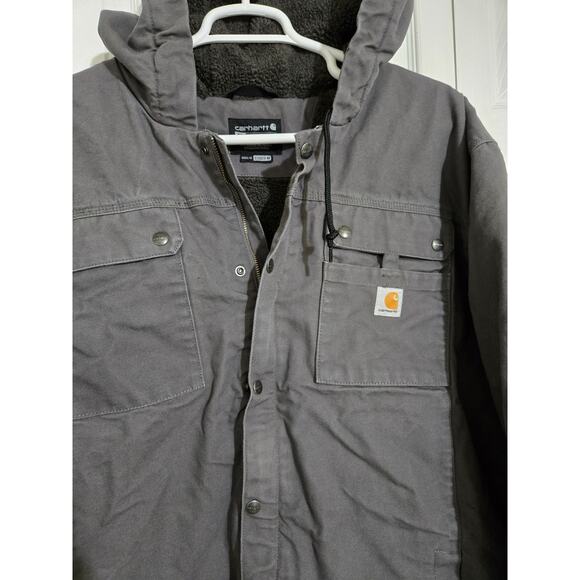 Carhartt 4xl men's sherpa lined utility jacket. Related fit washed duck - Picture 2 of 8